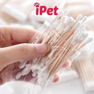 Tăm Bông Gỗ Vệ Sinh Tai Mắt Cho Thú Cưng Chó Mèo - iPet Shop