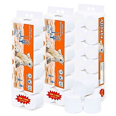 giấy vệ sinh mylan gấu cam alibaba 4 lớp chiết xuất 100% bột gỗ thông nguyên chất ( 12 cuộn/ 1.7kg/ 