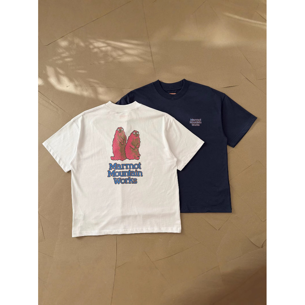 UFTU Beams Collaborative Red Groundhog Short Sleeve Shirt280Double-ply pure cotton T T-shirt for Men