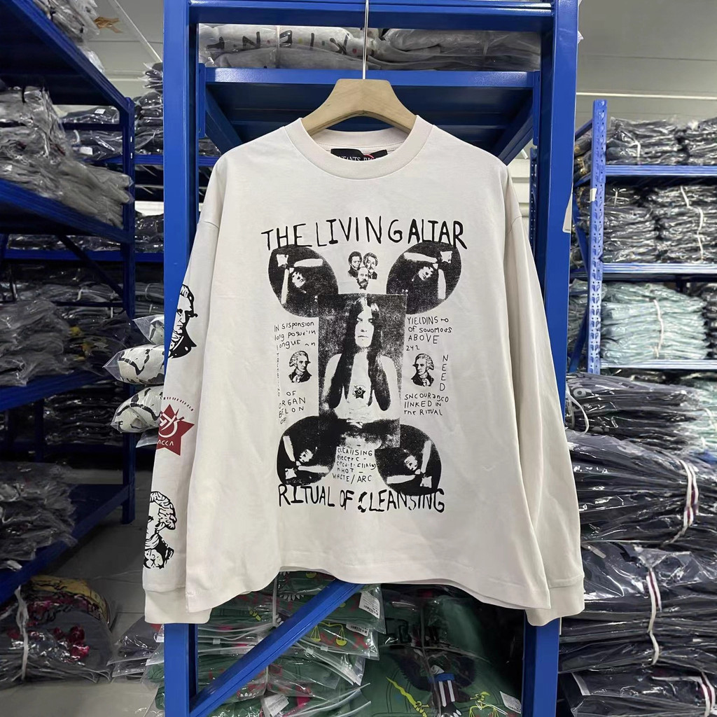 MHS3 erd Print of a Moody Rich Young Woman, Maya Style tee Washed loose-fitting long-sleeve base shi