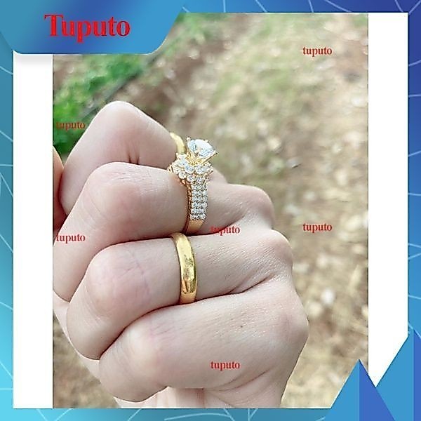 Nhẫn trơn 2 chỉ mạ vàng chuẩn 24k khắc mộc 9999 siêu bền màu