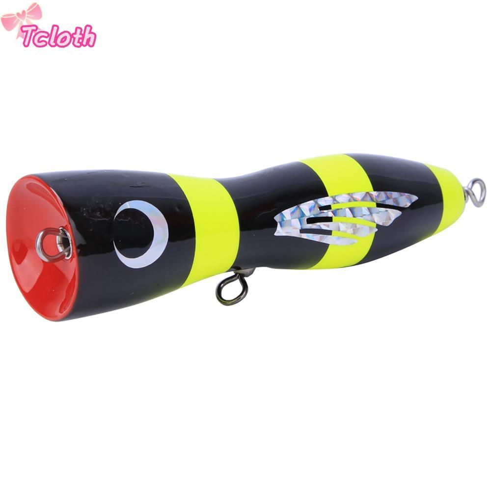 TCLOTH Popper Mồi, Cứng 16,5cm 65g Topwater Popper Mồi, Gỗ Bền 3 Màu Nhân Tạo Popper Dụ Câu Cá Biển