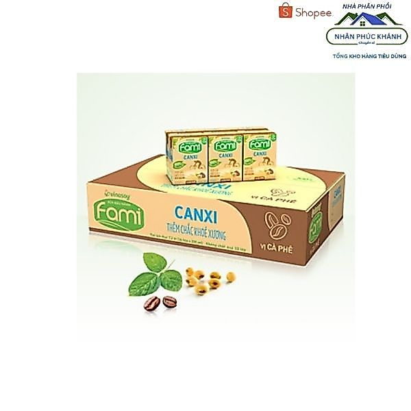 [1 Thùng] Sữa Fami Canxi Vị Cà Phê Hộp 200Ml
