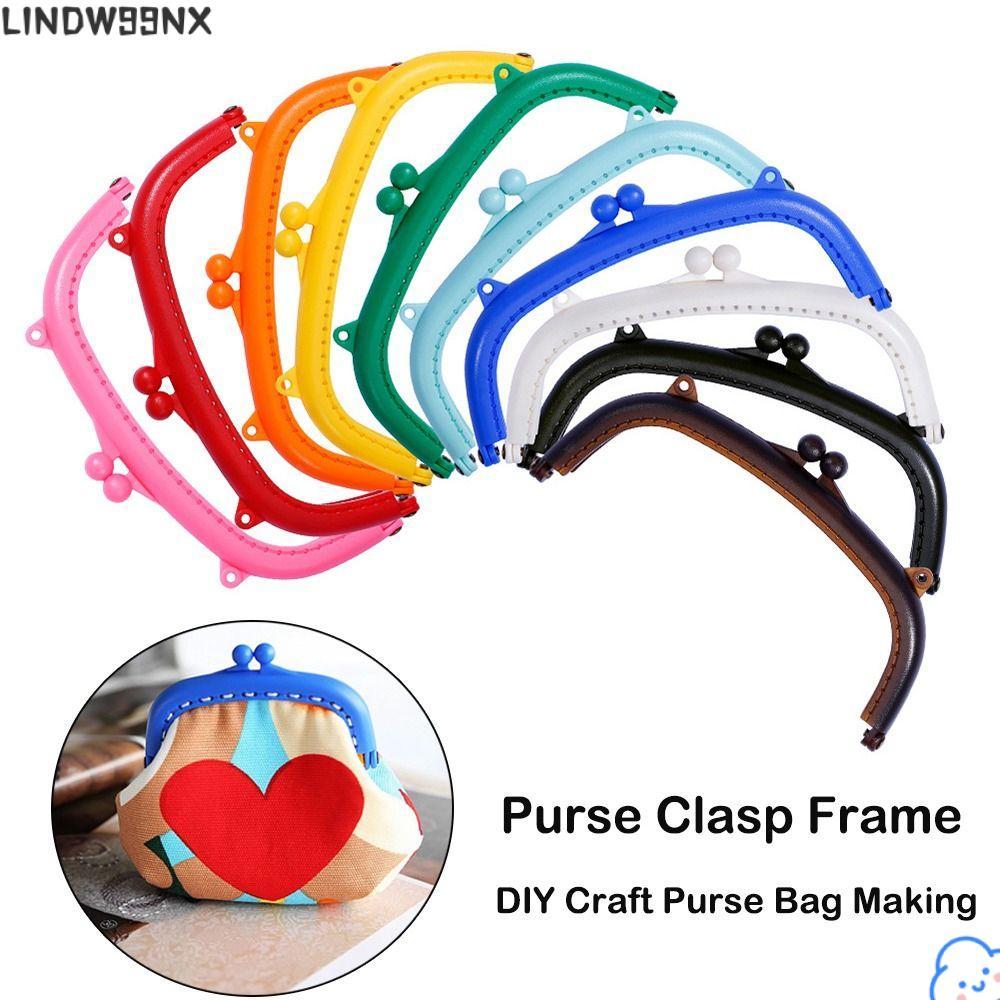 LINDW99NX Ví Khung Kiss Clasp, Túi Nhựa Phần Cứng Ví Khung Khóa, Túi Màu Kẹo Mini Kiss Khóa Túi Làm