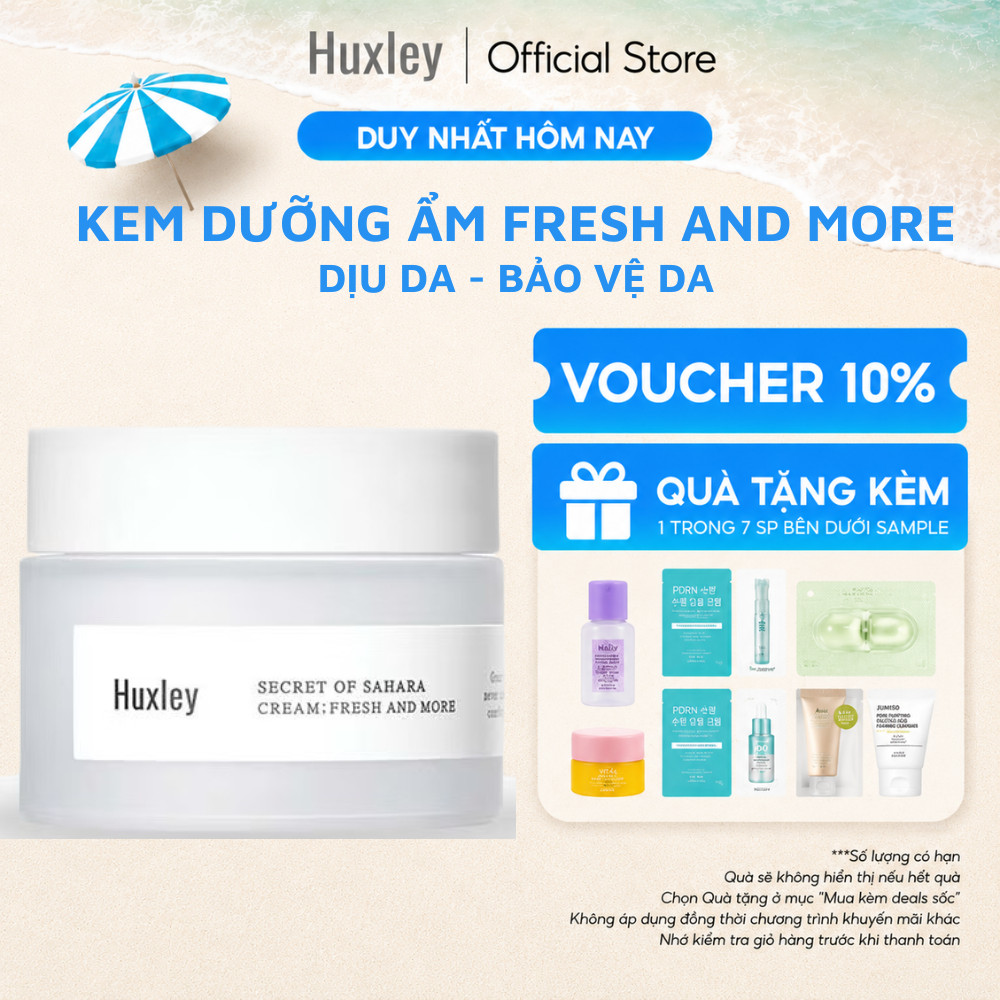 Kem Dưỡng Ẩm Huxley Secret Of Sahara Cream Fresh And More 50g - Da Săn Chắc, Chống Oxy Hóa