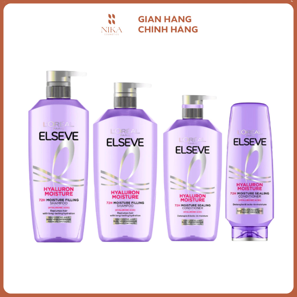 Dầu Gội và Dầu Xả Loreal Paris Elseve Hyaluron Moisture 72H