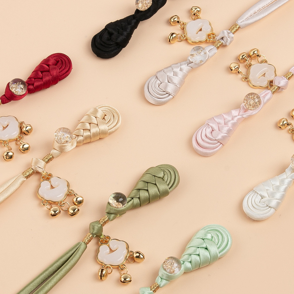 Nút Cài KHÓA TRƯỜNG MỆNH Tỳ Bà Áo Thủ Công Kiểu Trung Hoa Dây Phụ Kiện Sườn Xám Hanfu Áo Dài Cổ Trang