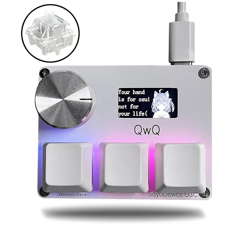 Gateron KS-20 Công tắc trắng SayoDevice OSU O3C Kích hoạt nhanh Công tắc từ tính Bàn phím có núm Màn