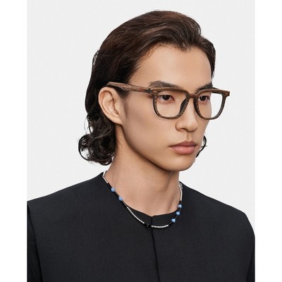 MUJOSH - Gọng kính vuông unisex họa tiết gỗ_MJ13FM1023-BRC1