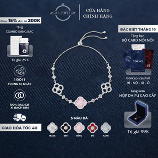 Lắc tay nữ bạc Ý S925 Cỏ Đa Sắc Asimi, lắc tay bạc nữ cá tính bí ẩn Geisha Bloom LT45