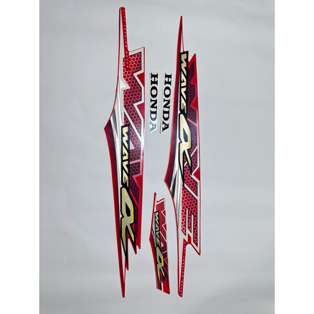 Tem Xe Máy Wave Alpha màu Đỏ đời 2016 – Tem Rời Cao Cấp, Dán Chắc, Siêu Bền (giang đen shop)