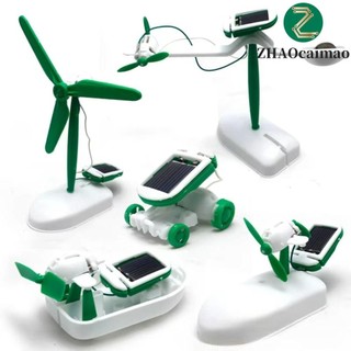 Quạt tàu lắp ráp ZHAOCAIMAO, Robot năng lượng mặt trời giáo dục năng lượng tái tạo, Phòng thí nghiệm quà tặng sinh nhật Máy bay 6 trong 1 Thuyền Đồ chơi khoa học Đồ chơi trẻ em