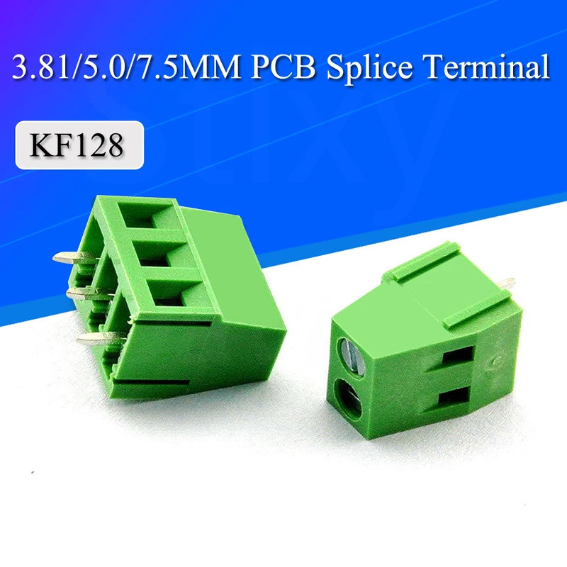 10 Chiếc KF128-2P KF128-3P 3.81 5.0 7.5MM PCB Vít Thiết Bị Đầu Cuối Khối Nối Thiết Bị Đầu Cuối KF120