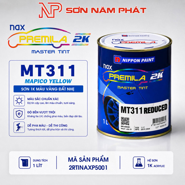 Sơn Nippon Paint NAX Premila 1K MT311 – Vàng Đất Nhẹ | 1 Lít