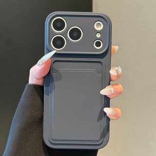 Ví Đơn Giản Đựng Thẻ Ốp lưng Cho IPhone 11 17 16 15 14 12 13 Pro Max XS XR 7 8 Plus Cardbag Bảo Vệ Ống Kính Ốp lưng TPU Mềm