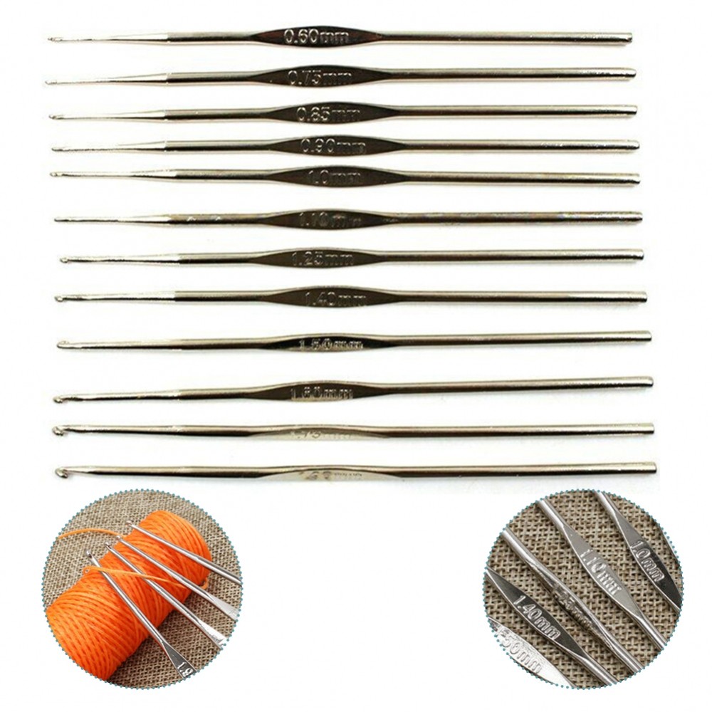 [DOLLDOLL-VN]Knitting Needle Hand Knitting Tools Iron Crochet Set Single Head Stainless Steel
