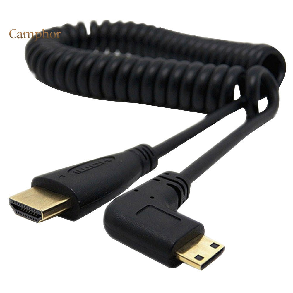 Camphor Mini HDMI tương thích với HDMI Nam 90 độ Bộ chuyển đổi góc phải 90 độ cho máy tính SLR
