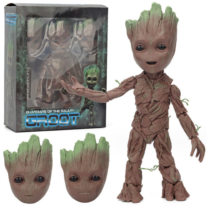 Galaxy Guard Little Tree Man groot groot Baby Joint Mô hình đóng hộp Đồ trang trí