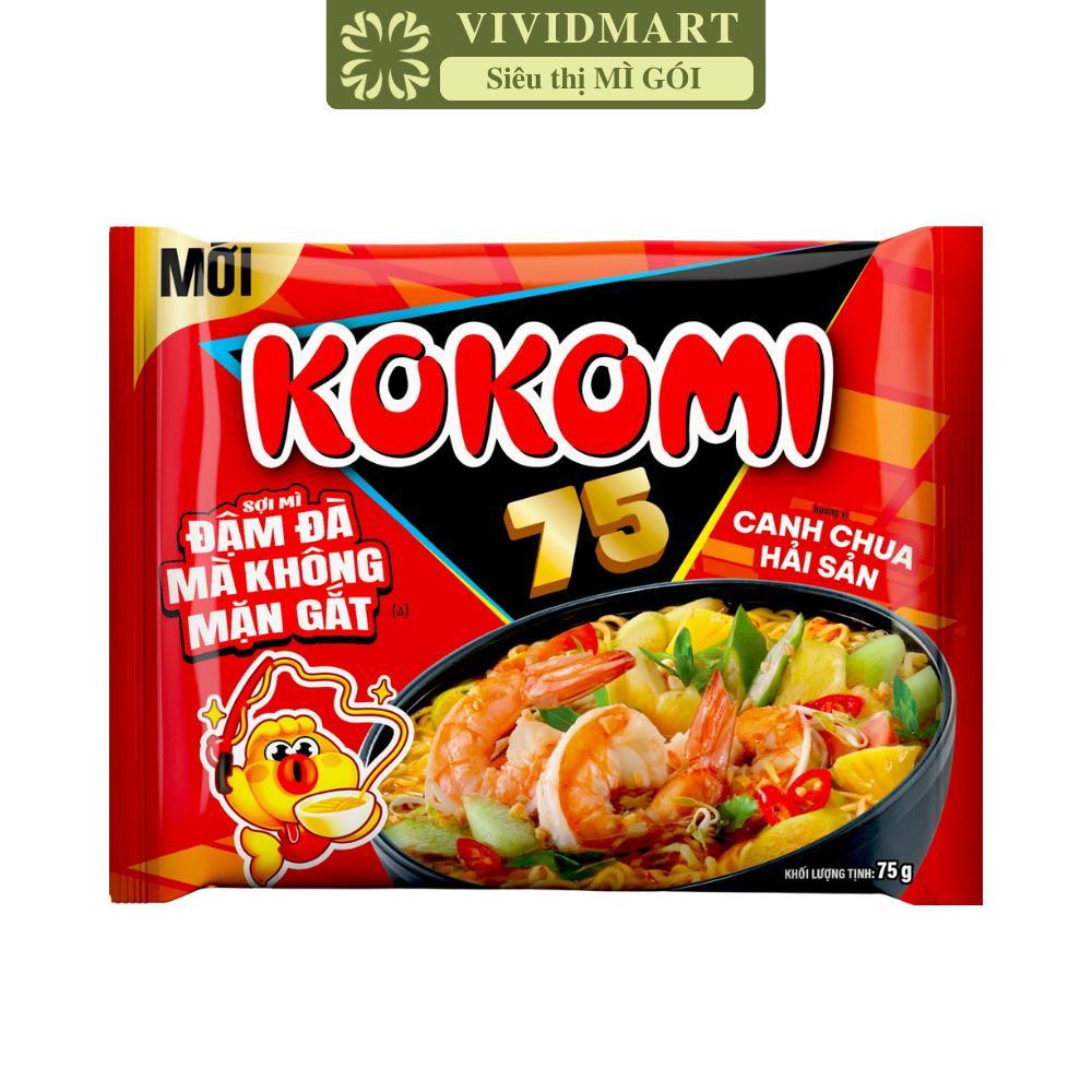 [GÓI LẺ] - MASAN - Mì Kokomi 75 Canh chua hải sản, Kokomi 75 Mì canh chua hải sản Kokomi 75 gói ăn l