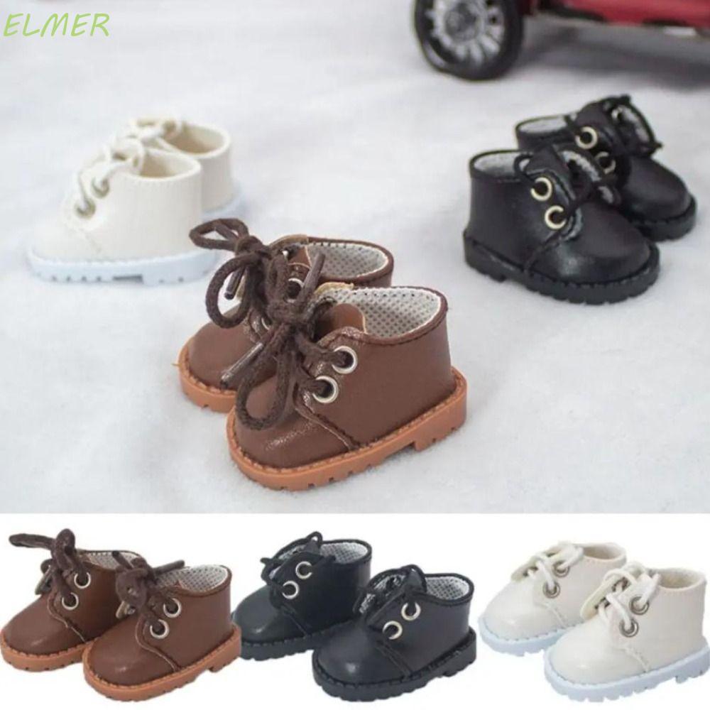ELMER 1 Cặp Giày Da PU Cho Búp Bê BJD 20cm, Giày Mini Đáng Yêu, Bốt 5.5cm Cho Búp Bê EXO, Búp Bê Đất