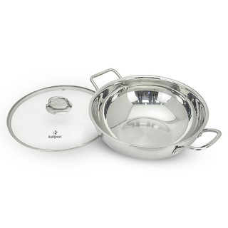 Chảo Lẩu Kalpen Inox 304 Đáy Từ 32cm đúc liền khối 5 lớp chính hãng, bảo hành 30 năm