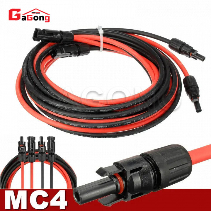 1Pair Black & Red , 10/20/30 Feet Solar Panel Extension Cable Wire with MC4 Female and Male Connecto