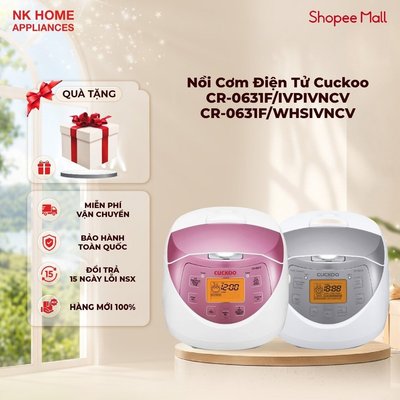 Nồi Cơm Điện Tử Cuckoo CR-0631F/IVPIVNCV - CR-0631F/WHSIVNCV 1L  | Bảo hành chính hãng