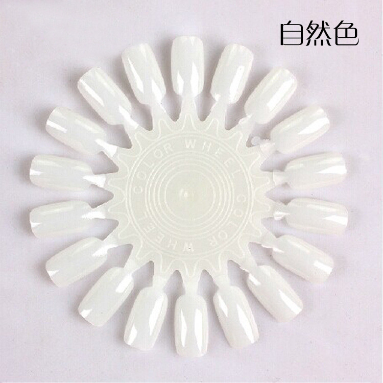 Làm móng tay Swatch Thẻ màu tròn Nail Piece Swatch Màu sắc tự nhiên Trong suốt 18 CÁI