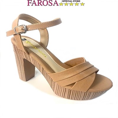 Dép sandal cao gót 12P đúp trước FAROSA -TK60 giày cao gót đi tiệc quai chéo phù hợp nhiều lứa tuổi