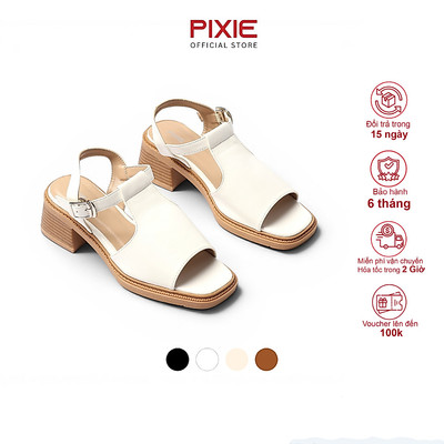 Giày Sandal Nữ 5cm Giả Boot Hở Mũi Thời Trang Pixie H404