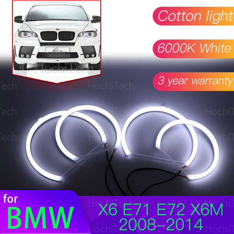 Angel Eyes Kit 6000L Cotton Trắng Halo Ring Light cho BMW X6 E71 E72 X6M 2008-2014
