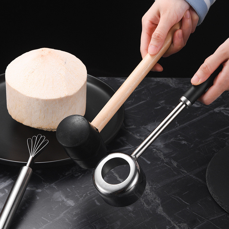 Popular~In-stock shell-opening tool, stainless steel coconut opener, coconut knife, grater for remov