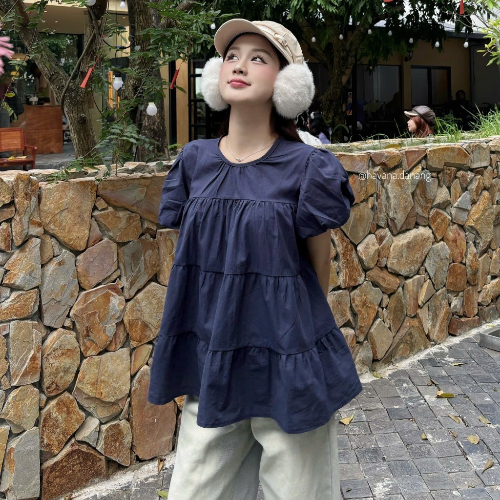 Áo babydoll 3 tầng tay bồng #477 phong cách ullzang  AO388