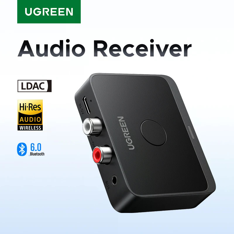 Bộ thu Bluetooth UGREEN AUX LDAC AAC Hi-Fi 3.5mm Jack 2RCA RCA Bluetooth6.0 Bộ thu AV
