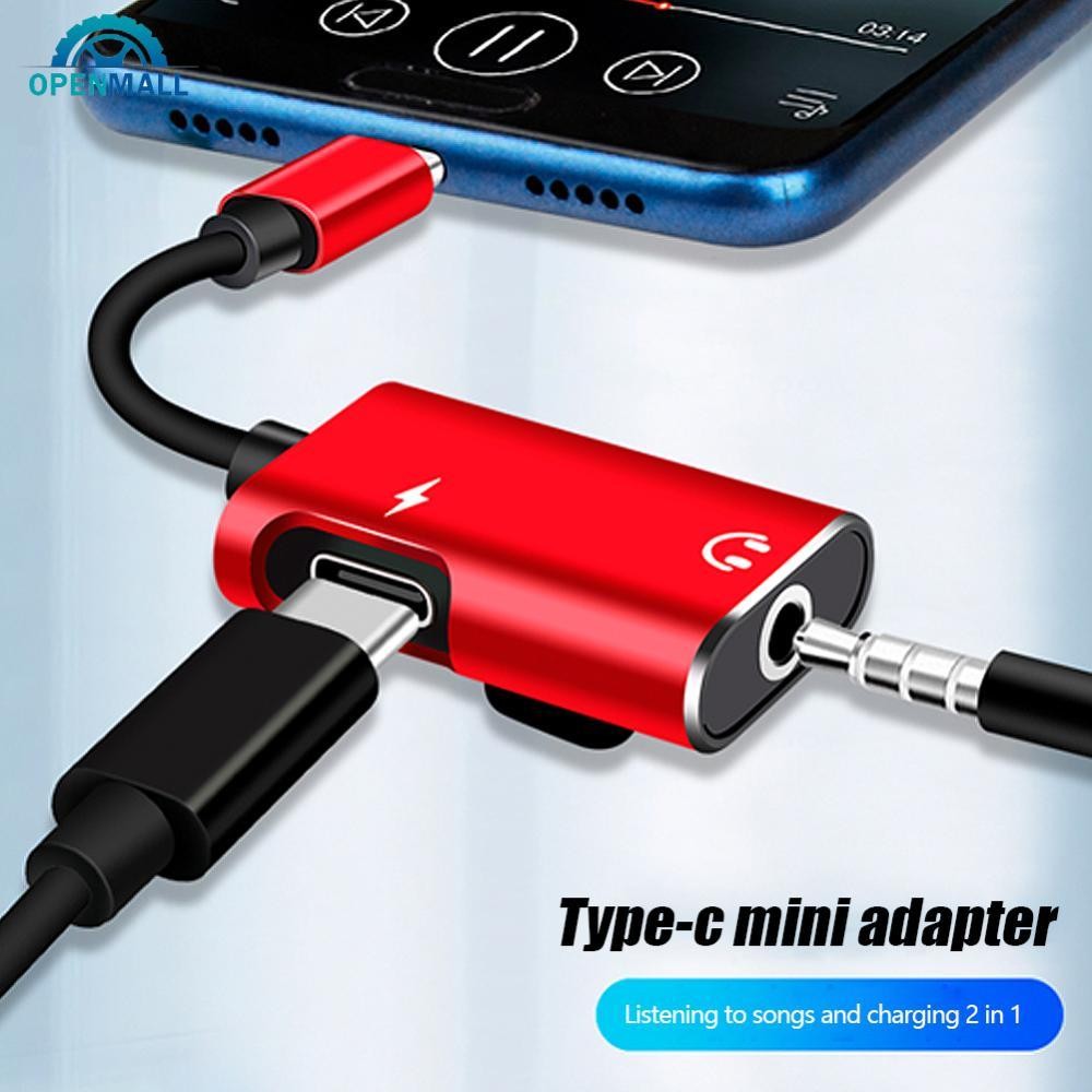 OPENMALL Loại C Đến 3.5mm Jack TypeC Bộ Chia Âm Thanh Cáp Tai Nghe Tai Nghe Aux 3.5 Adapter Sạc Usb-