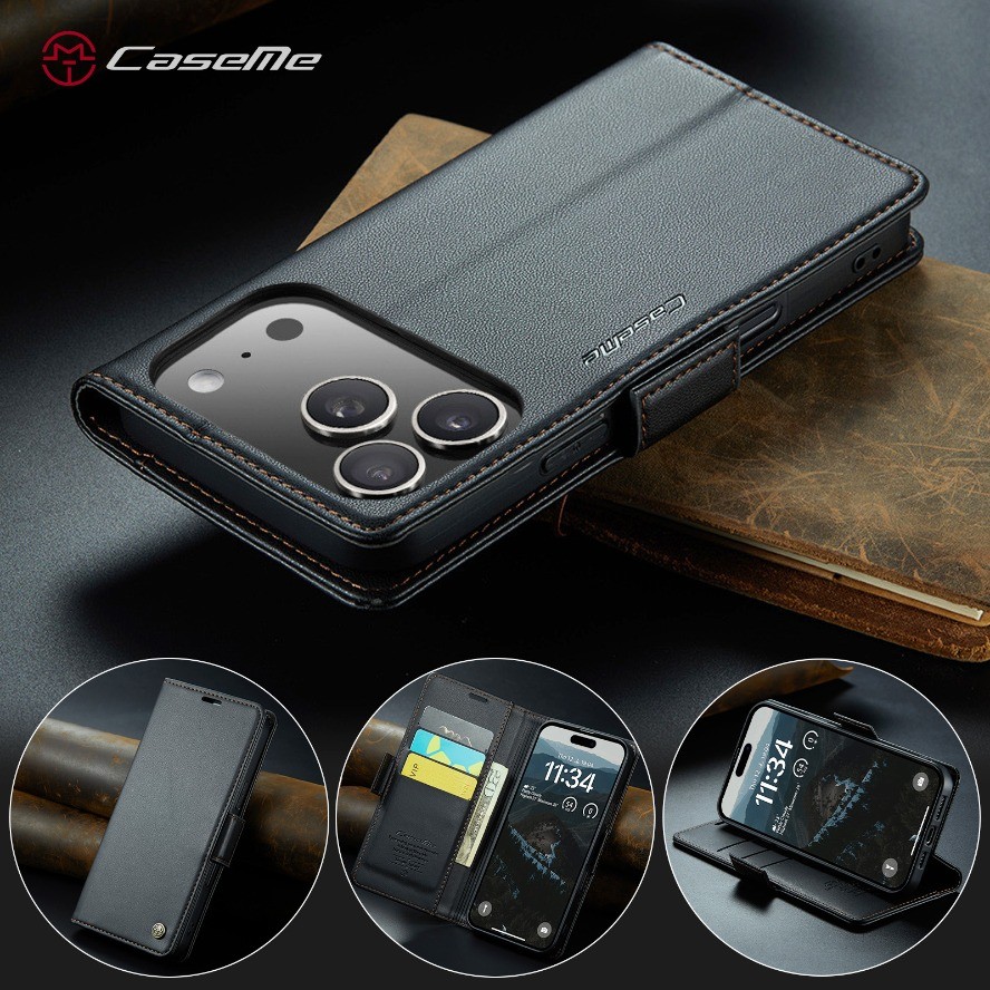Bao Da Lật Cho iPhone 17 16 Pro Max Air 16e Ví Từ Tính Chống Sốc Đứng Vỏ Điện Thoại Cho iPhone17 iPh