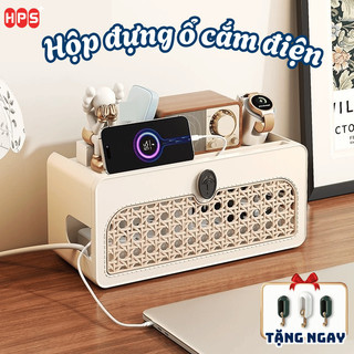 Hộp đựng ổ cắm điện phong cách Retro sang trọng, tiết kiệm không gian, Hộp nhựa đựng giắc cắm, dây điện, cáp sạc