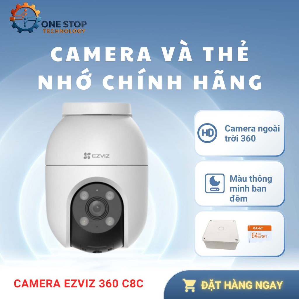 Camera WIFI Ngoài trời EZVIZ C8c 2MP/4MP Ghi hình màu ban đêm, Đàm thoại 2 chiều, Phát hiện người và