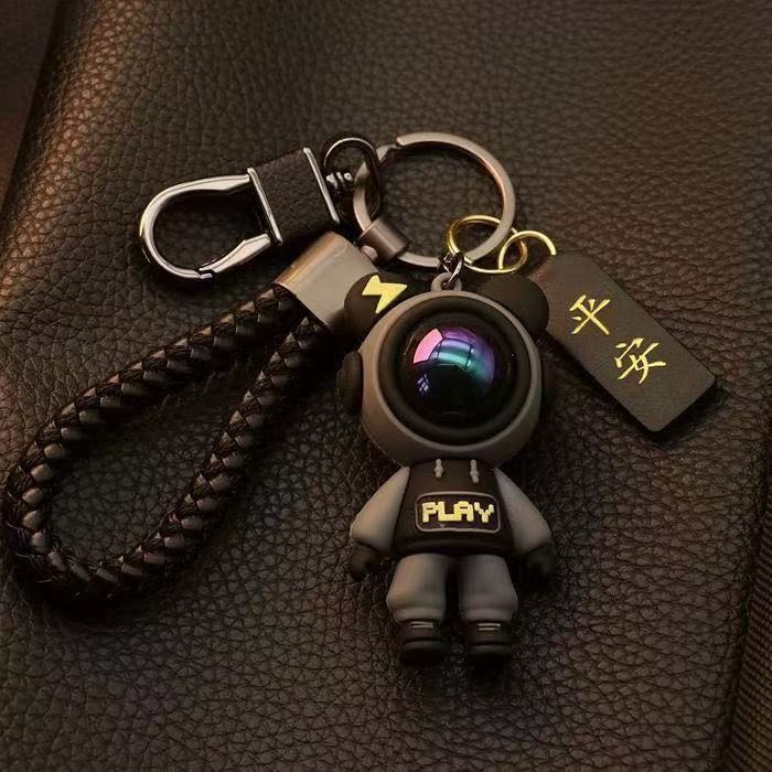 High-End Bear Key Chain Couple Cartoon Cute Senior Car Key Ring Boys Key Ring Small Gift oSK0