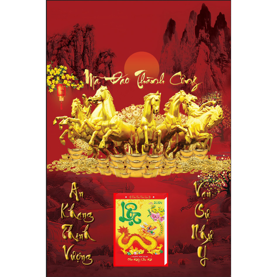 Lịch Tết Ất Tỵ 2025/ Lịch Mã đáo thành công/ Lịch Thư Pháp/ Lịch Thuận buồm xuôi gió/ Đốc Lịch/ Bloc