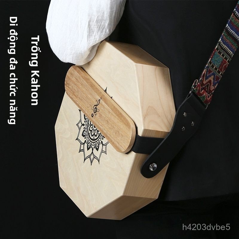 Trống Cajon mini hình bát giác di động đi du lịch trống vỗ tay bằng gỗ nhỏ gọn phụ kiện đệm hát guit