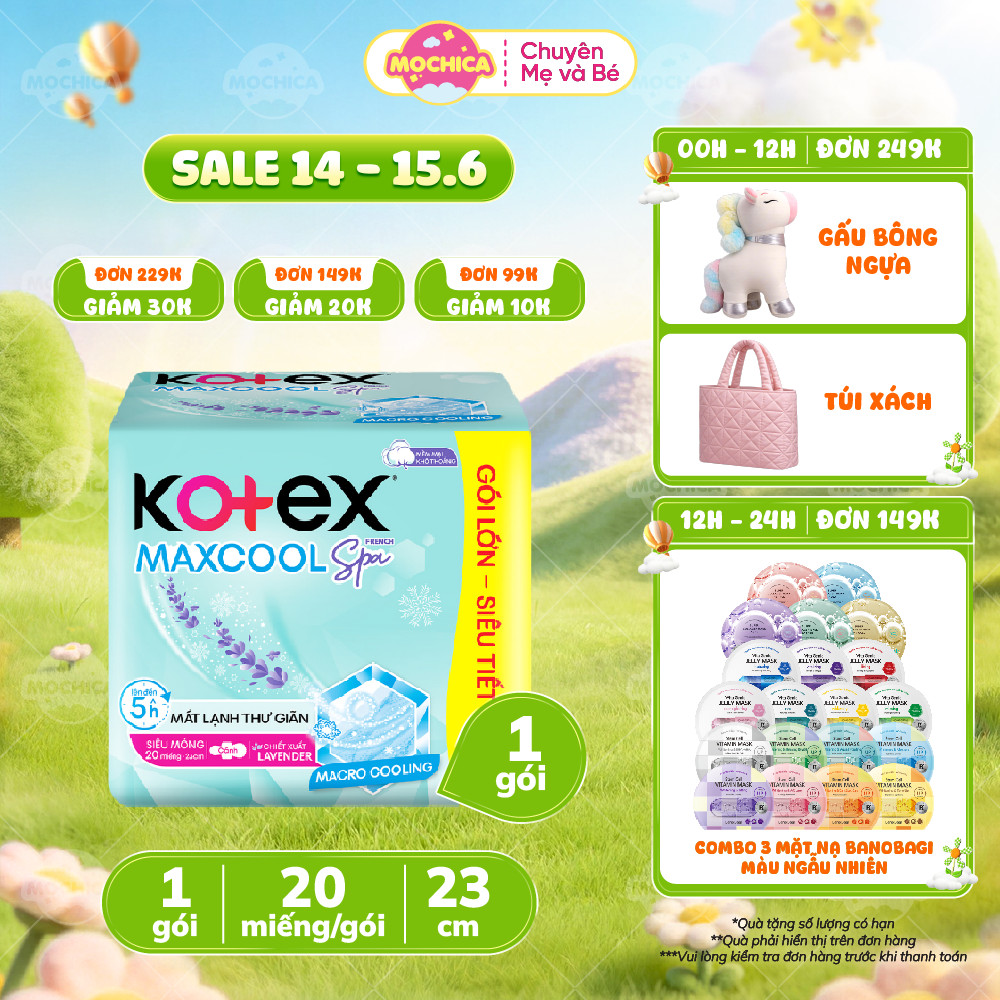 Băng vệ sinh Kotex Max cool French Spa 20 miếng, siêu mỏng - Mochishop _Mochica
