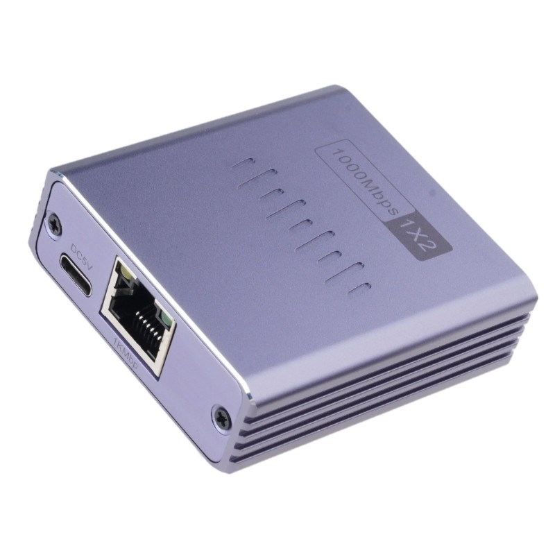 Yoo 2 Cổng 1000Mbps RJ45 Gigabit Ethernet Bộ chia tốc độ nhanh 1000Mbps