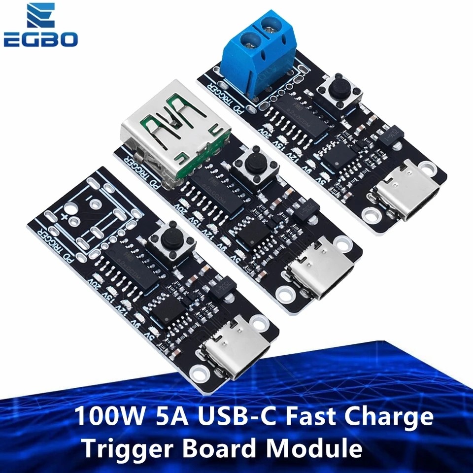 Module nguồn kích hoạt USB-C PD Trigger ra 5V 9V 12V 15V 20V