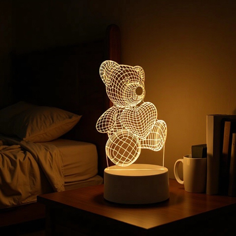 Quà Tặng Sáng Tạo Ngày Trẻ Em 3D Đèn Ngủ Sinh Viên Tốt Nghiệp Quà Lưu Niệm Acrylic Đầu Giường Đèn Bà
