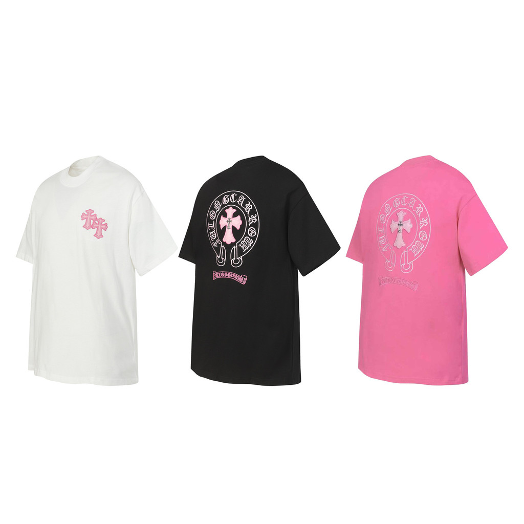 Chrome Hearts 2026 Horse hoof Sanskrit appliqué embroidery couple's short-sleeve shirt T T-shirt Cou
