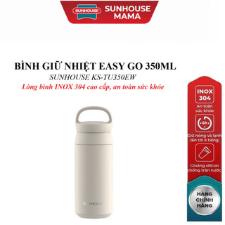 Bình giữ nhiệt Easy Go 350ml Sunhouse KS-TU350EW - Inox 304 an toàn - Giữ nhiệt đến 6h, Thân bình 2 lớp cách nhiệt