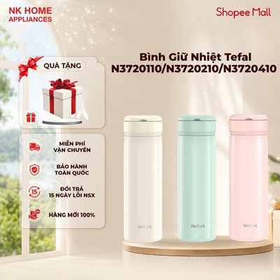 Bình Giữ Nhiệt Tefal Mobility Hydration 450ml N3720110N3720210/N3720410 - Xanh Bạc Hà/Be/Hồng
