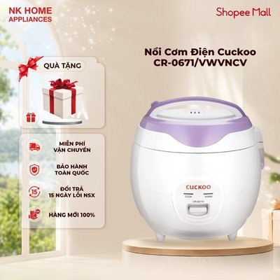 Nồi Cơm Điện Cuckoo CR-0671/VWVNCV 1L - Gia Nhiệt 3D - Nắp Gài Tiện Lợi | Bảo hành chính hãng