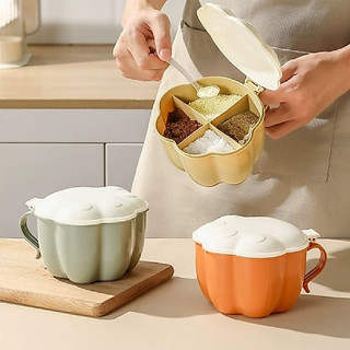 Hũ Nhựa Đựng Gia Vị HÌNH CHÂN GẤU 4 Ngăn - Có Nắp Đậy đáng yêu